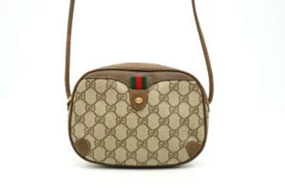 Gucci Sherry GG Plus Canvas Shoulder Bag Brown